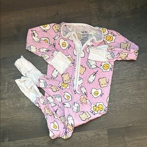 Little Sleepies Pink Pajama Set with Cute Breakfast Print